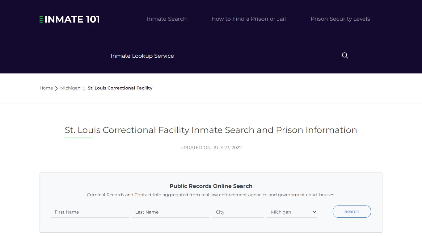 St. Louis Correctional Facility Inmate Search, Visitation, Phone no ...