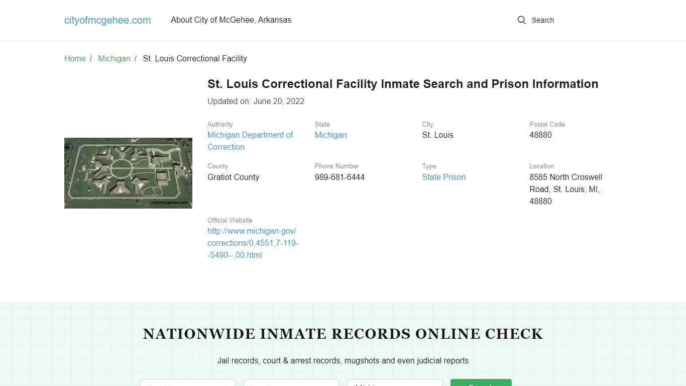 St. Louis Correctional Facility Inmate Search, Visitation, Phone no ...